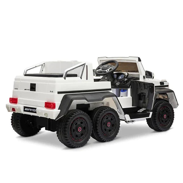 White Mercedes G65 Six-Wheeled Kids Electric Ride On Jeep