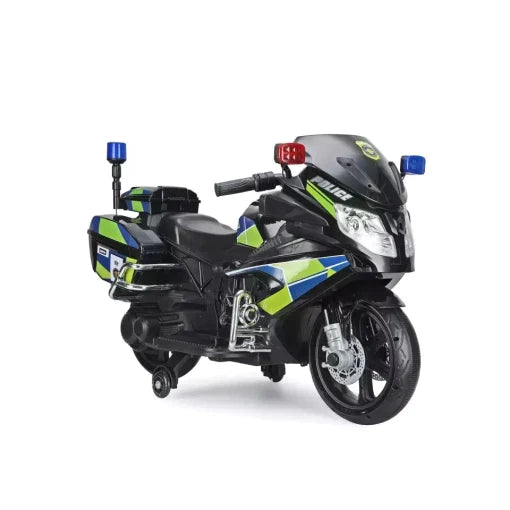 Ride On Electric Police Bike 12v with Loud Speaker Silver