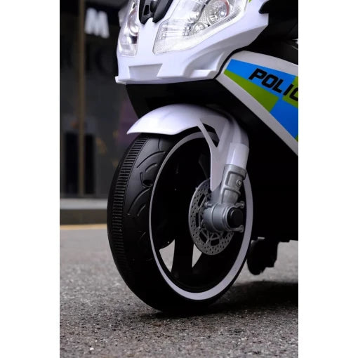 Ride On Electric Police Bike 12v with Loud Speaker Black