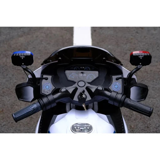 Ride On Electric Police Bike 12v with Loud Speaker Black