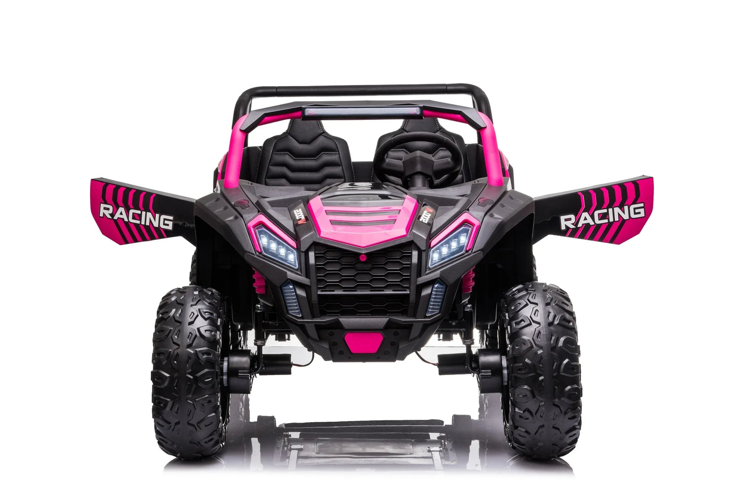 Kids Ride on 24v ATV Large Size 2 Seater Ride On Buggy with Leather Seats Eva Rubber Wheels and MP4 TV