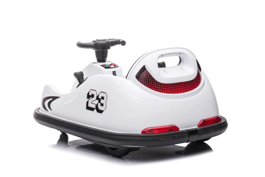 White Kids Bumper Car Electric Ride on with Remote