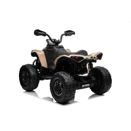 Cam-Am Maverick 24V Quad ATV Renegade electric ride on for kids isolated on a white background.