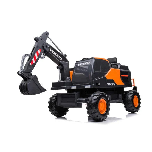 Volvo Kids Ride on Excavator 12V With Leather Seat and Eva Wheels and Parental Remote