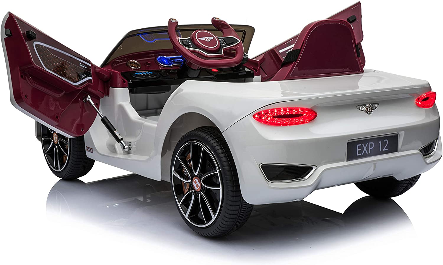 Bentley GT EXP12 White Children's Electric Ride-On Car featuring Open Doors and Parental Control