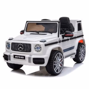 "White Mercedes-Benz G63 AMG for Kids, Electric Ride-on Car with Parental Remote Controls"