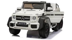 White Mercedes G65 kids electric ride on jeep model