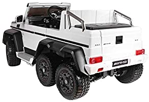 White Mercedes G65 Electric Ride On Jeep for Kids on Plain Background