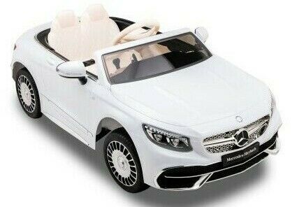 White Mercedes-Benz Maybach S650 electric ride-on toy car for children with parental control feature