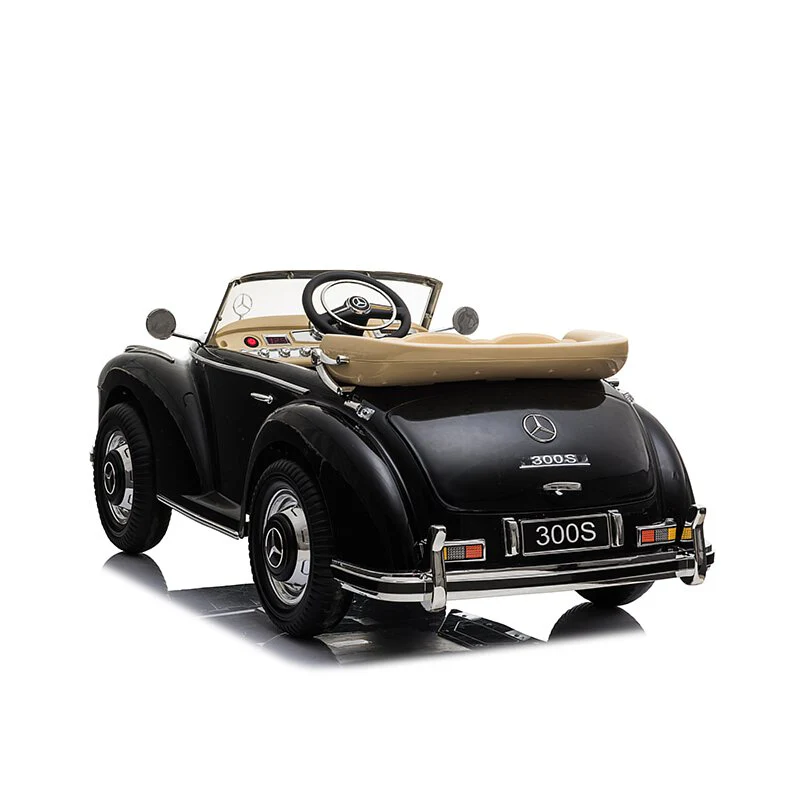 Black Mercedes Benz 300S Electric Ride On Car for kids on a white background
