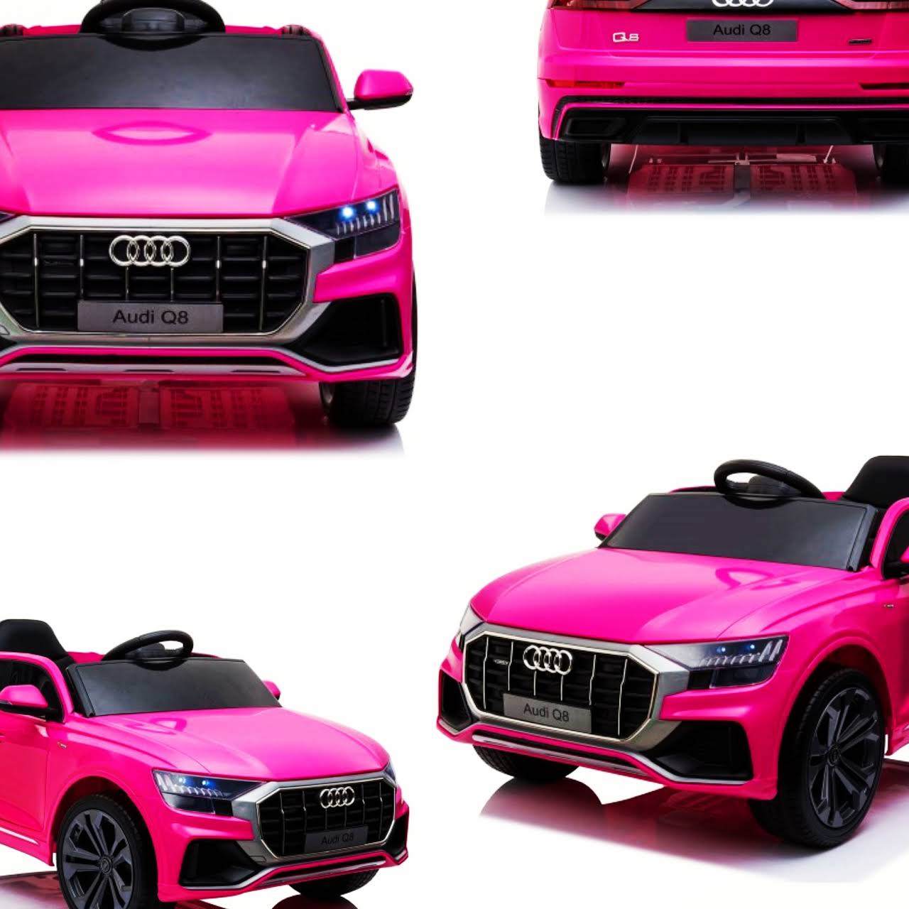 "Pink Audi Q8 SUV 12-Volt Electric Ride-On Car for Children"