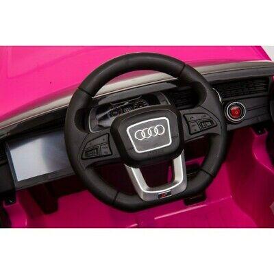 "Child's pink Audi Q8 SUV 12 Volt Electric Ride On with remote control and steering wheel".