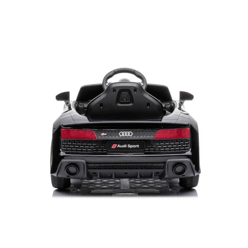 Black Audi R8 kids ride-on electric car viewed from the rear