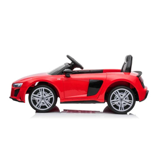 Red Audi R8 Electric Ride on Car for kids isolated on white background