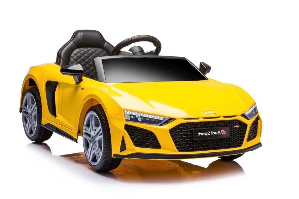 Yellow Audi R8 Electric Ride-On Car Toy for Kids