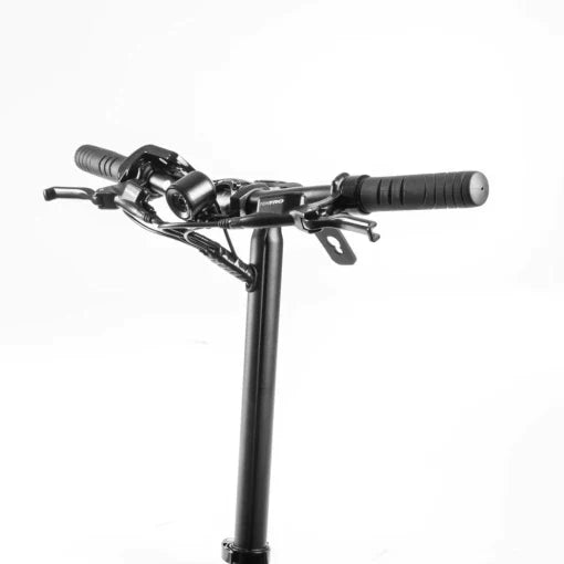 Close-up of bicycle handlebar with Tektro hydraulic brakes and stem, targeting kids car electric ride on.