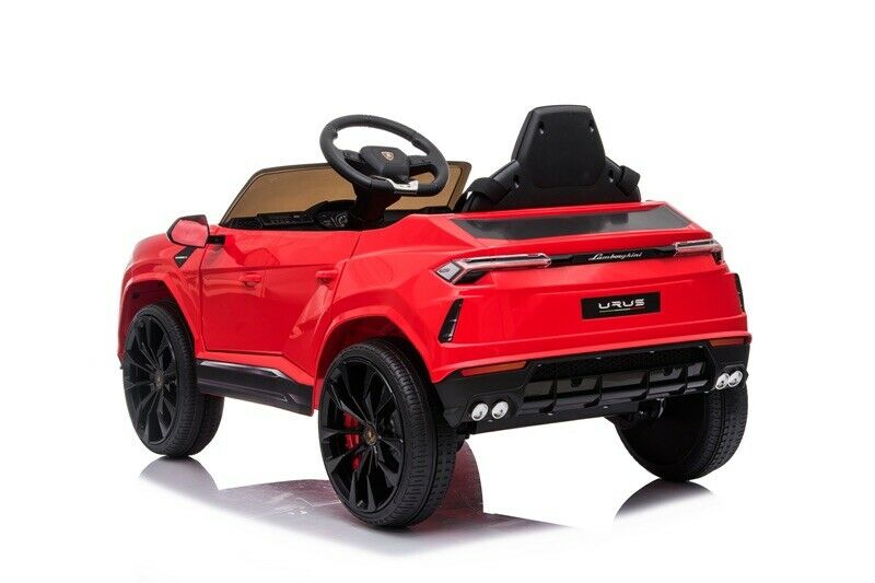 "Red Lamborghini Urus electric ride on SUV for kids, 12 Volt licensed product"