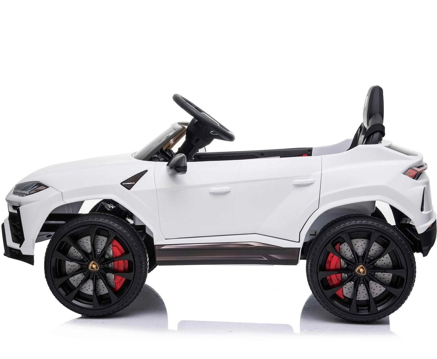 "White Lamborghini Urus Electric Ride On Car for Kids on a white background"