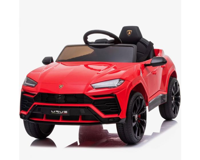 "Red Lamborghini Urus 12 Volt Electric Sports SUV for Kids."