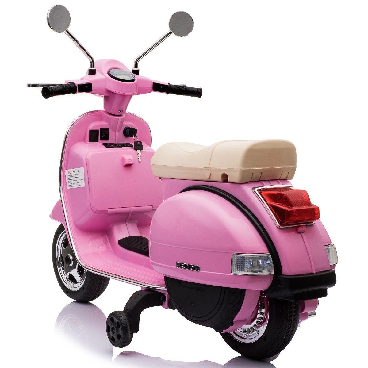 Pink Vespa Ride On Electric Scooter Bike 12 Volt