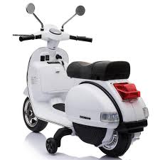 White Vespa Ride On Electric Scooter Bike 12 Volt