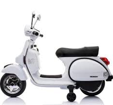 White Vespa Ride On Electric Scooter Bike 12 Volt