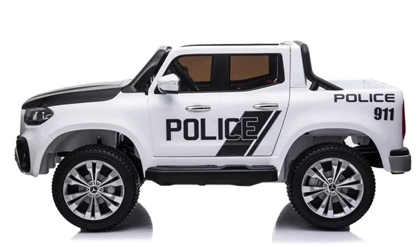 Electric Toy police Mercedes X Class Pick Up Truck Ride On, isolated on white background