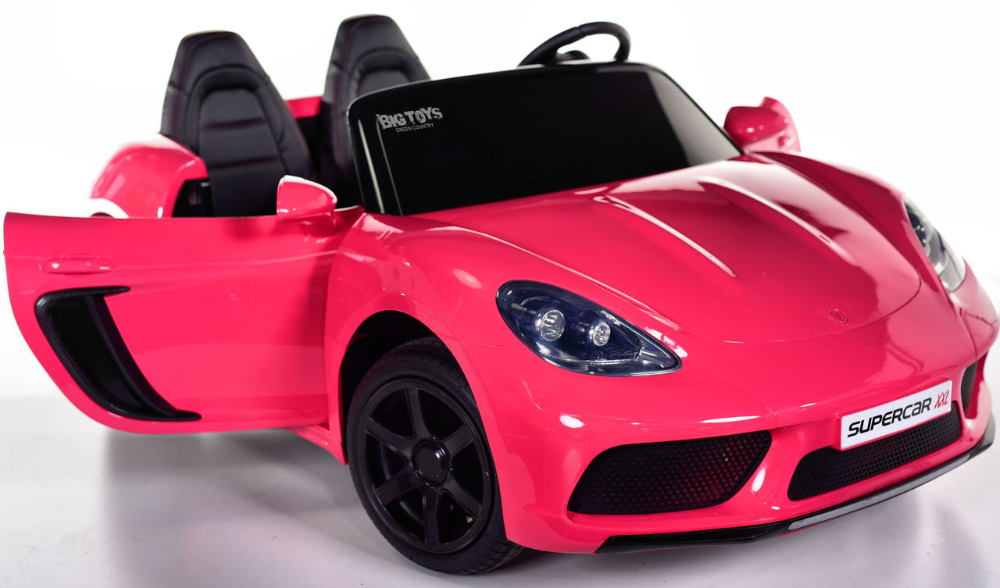 Pink XL Porsche Super XL Electric Ride On Car with 180W Brushless Motor 24V