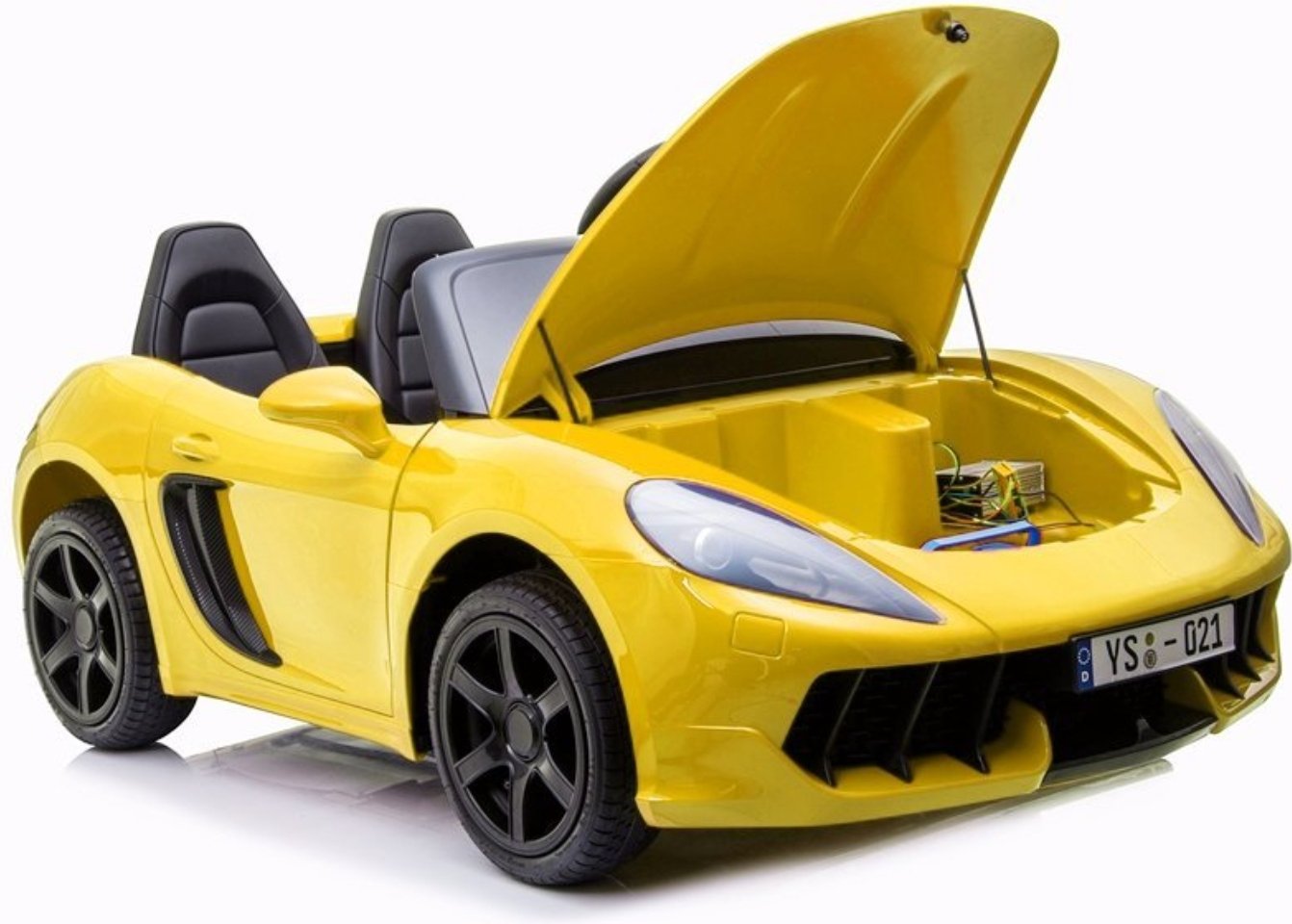 Yellow XL Porsche Super XL Electric Ride On Car with 180W Brushless Motor 24V