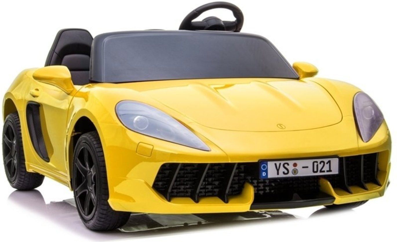 Yellow XL Porsche Super XL Electric Ride On Car with 180W Brushless Motor 24V